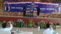 Ketua DPD Partai NasDem Jember, H Marsuki AG, dalam sambutannya pada acara rapat kerja daerah (rakerda) tahun 2022, yang juga dihadiri Bupati Jember, Hendy Siswanto dan Wakil Bupati Jember, MB Firjaun Barlaman, di aula Dira Park Kencong, Jember, Jumat (07/01/2022)